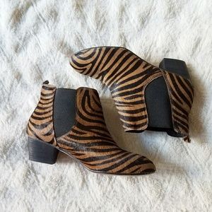 Aldo Calf Hair Tiger Stripe Ankle Boots